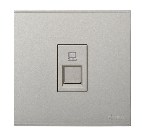 E6- Bộ ổ cắm dữ liệu đơn Cat6e (Champagne) Simon 725218-46 Màu sâm panh