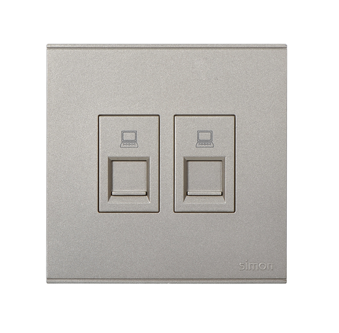 E6- Bộ ổ cắm dữ liệu đôi Cat6e (Champagne) Simon 725228-46 Màu sâm panh