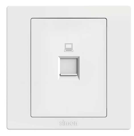 Module Bộ ổ cắm mạng đơn màu trắng Simon S5 S5810 lắp đế vuông