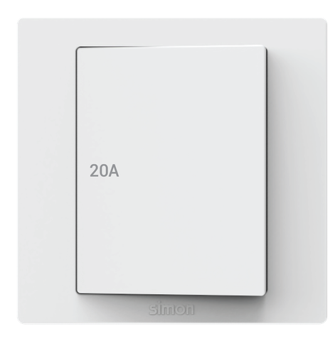 Module Công tắc 20A đơn 1 chiều màu trắng Simon S5 S5151