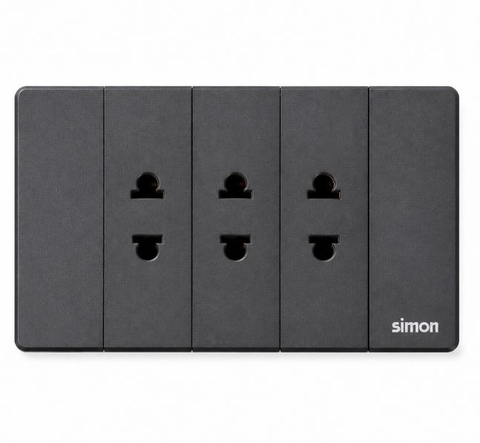 K9 - Bộ 3 ổ cắm 2 chấu (grey) Simon K9 594103-61 màu xám
