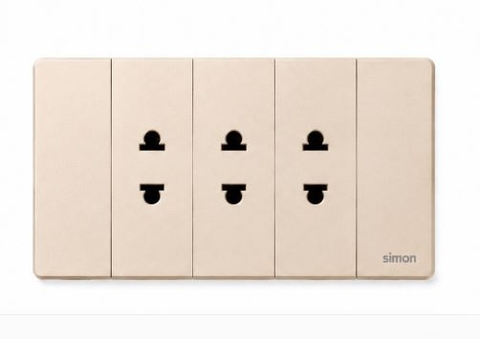 K9 - Bộ 3 ổ cắm 2 chấu (champagne) Simon K9 594103-46 màu sâm panh