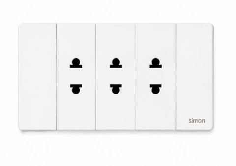K9 - Bộ 3 ổ cắm 2 chấu Simon K9 594103 màu trắng