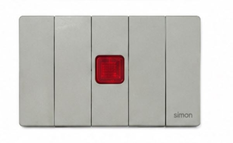 K9 - Bộ 2 công tắc 2 chiều S + hạt đèn (grey) K9 Simon 591033-61 Màu xám