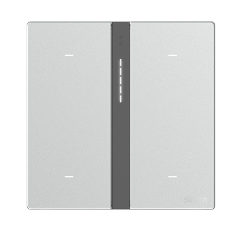Module công tắc bốn gồm 2 công tắc bối cảnh và 2 công tắc thường Simon M7 Smart màu Bạc 66E8009GTY-4E