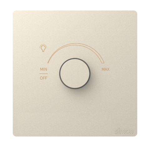 Bộ chiết áp quạt Simon K3 57E201-46 Màu sâm panh lắp chuẩn đế vuông