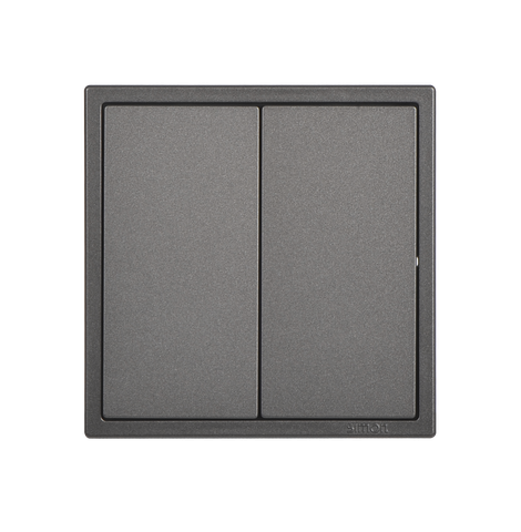 Công tắc trung gian đôi Simon I7 màu xám 701046-61 Lắp đế vuông