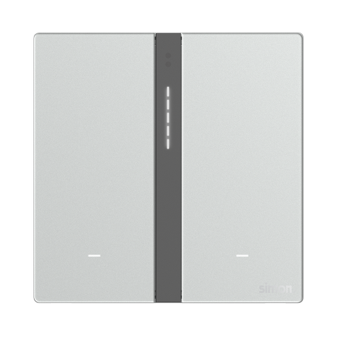 Module công tắc bối cảnh đôi Metal Simon M7 Smart 66E8006MTY-2A Màu bạc