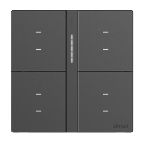 Module công tắc gồm 8 bối cảnh Simon M7 Smart màu Xám 66E8025GTY-4D