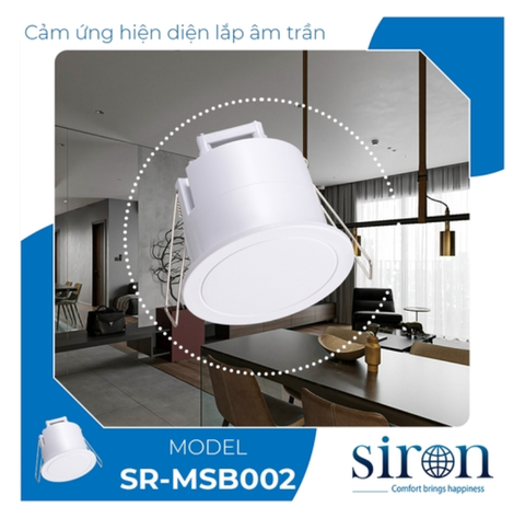 Công tắc cảm biến hiện diện vi sóng lắp âm trần Siron SR-MSB002
