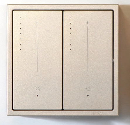Module Công tắc Dimer đôi có đèn LED Simon 70E848TY-46 màu Champagne
