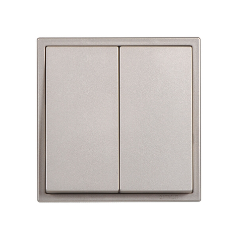 Công tắc đôi 1 chiều màu sâm panh simon I7 701021-46 lắp đế vuông