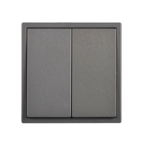 Công tắc đôi 2 chiều màu xám Simon I7 701022-61 lắp đế vuông