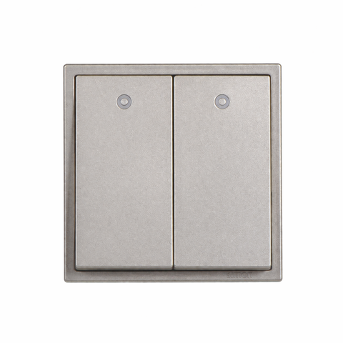 Công tắc đôi 2 chiều  màu sâm panh có đèn LED simon I7 701024-46 chuẩn vuông