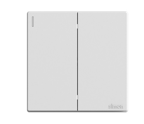 S6 - Bộ công tắc đôi 2 chiều màu trắng Simon Series S6 581022 lắp chuẩn đế vuông