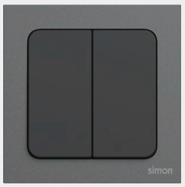 Module công tắc đôi, 2 chiều Simon S20 821022-26 màu Đen
