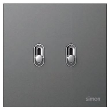Module công tắc đôi, 2 chiều (WALTZ) Simon S20 821122-26 Màu đen