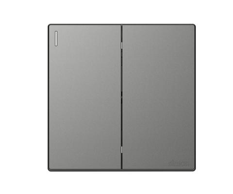 Module công tắc đôi 1 chiều màu ghi xám Simon Series S6 581021-61 lắp chuẩn đế vuông