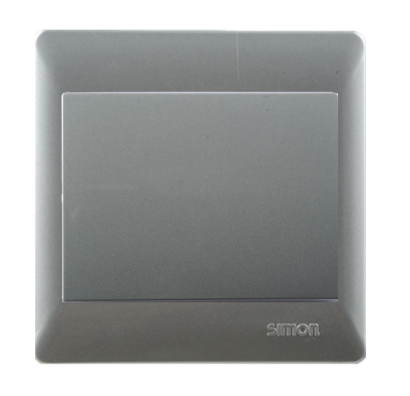 Công tắc đơn 1 chiều màu Bạc Simon S50 51011-73 lắp chuẩn đế vuông