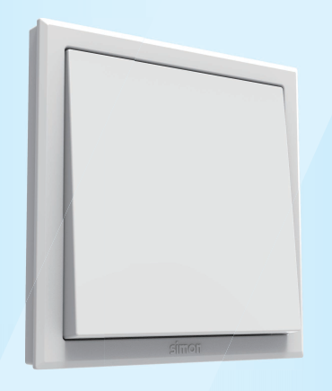 Công tắc đơn 1 chiều màu trắng Simon E3 301011 lắp đế chuẩn vuông
