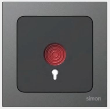 Module Công tắc khẩn cấp Simon S20 825901-26 Màu Đen