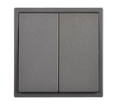 Module nút nhấn nhả đôi màu xám Simon I7 701021F-61 mặt vuông