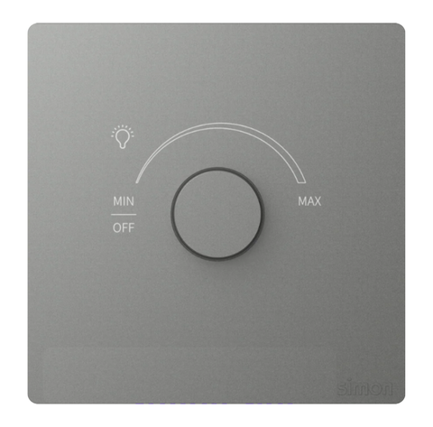 Bộ chiết áp đèn Simon K3 57E101-61 Màu ghi xám lắp chuẩn đế vuông