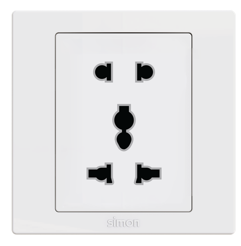 Module Ổ cắm đa năng 2 chấu + 3 chấu đa năng màu trắng Simon S5 S5513