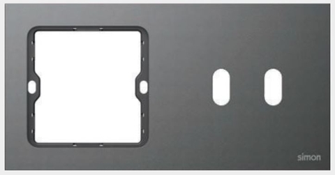 Khung viền đôi (SQUARE+TWIN OVAL) Simon S20 820820-21 Màu Xám