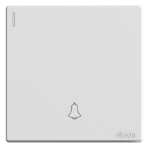 Module công tắc chuông cửa màu trắng Simon Series S6 586301 lắp chuẩn đế vuông