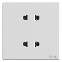 Module ổ cắm đôi 2 chấu màu trắng Simon S6 581072 lắp chuẩn đế vuông