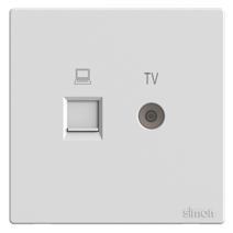 Module Ổ cắm mạng Cat 6 và TV màu trắng Simon S6 585302 đế vuông
