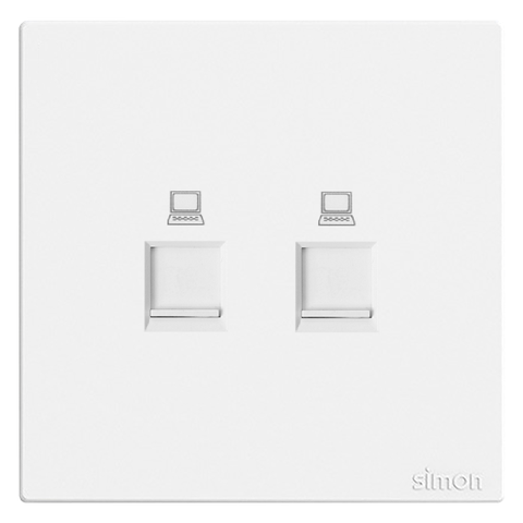 Module Ổ cắm mạng đôi màu trắng Simon S6 585228 lắp chuẩn đế vuông