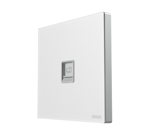 Module ổ cắm mạng Cat.6 RJ45 màu Trắng Simon M7 665218 đế vuông