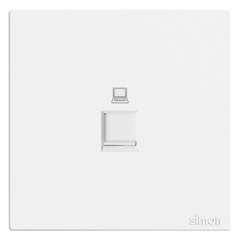 Module Ổ cắm mạng đơn màu trắng Simon S6 585218 lắp chuẩn đế vuông