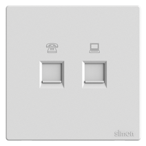 Module Ổ cắm mạng và điện thoại Cat 6 màu trắng Simon S6 585229 đế vuông