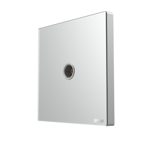 Module ổ cắm TV đơn màu bạc mặt kính Simon SeriesM7 665111G-4E lắp đế vuông