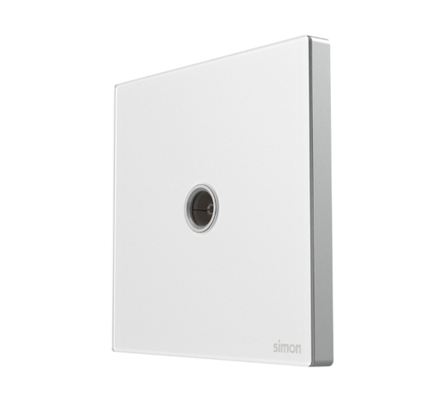 Module ổ cắm TV đơn màu trắng mặt kính Simon SeriesM7 665111G-4F lắp đế vuông