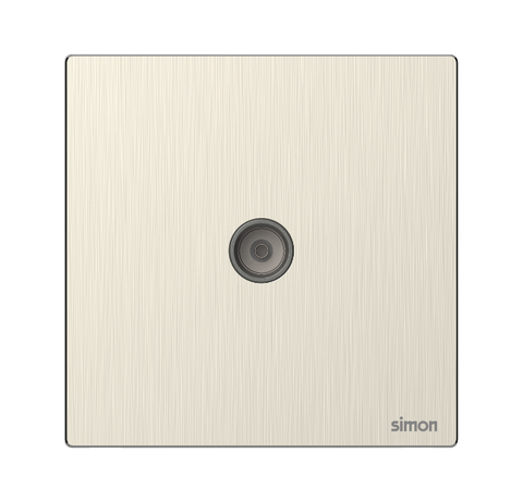 Module ổ cắm TV đơn màu vàng gold mặt kim loại Simon M7 665111M-2C lắp đế vuông