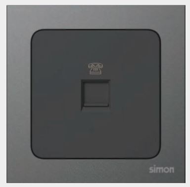 Module Ổ cắm điện thoại đơn JR11 Simon S20 825214-26 màu đen
