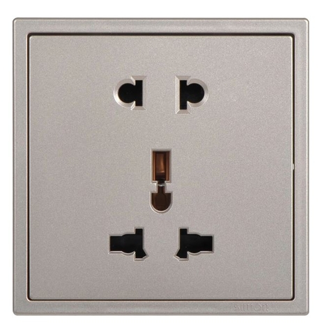 Module Ổ cắm đôi 3 chấu đa năng + ổ cắm 2 chấu màu Sâm panh Simon I7 701080-46