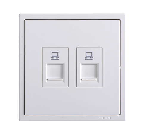 Module Ổ cắm mạng đôi RJ45 Cat.6e màu trắng Simon I7 705228