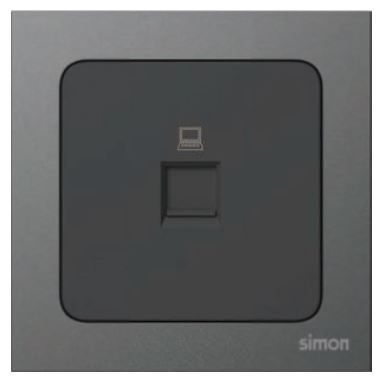 Module Ổ cắm mạng đơn Cat.6 Simon S20 825218-26 màu đen