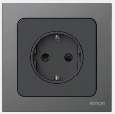 Module ổ cắm Schuko Simon S20 821687-26 màu Đen