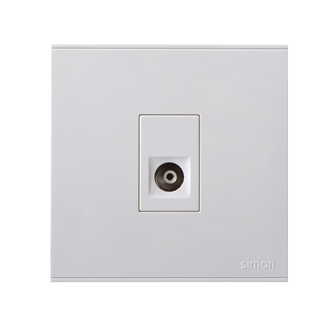 E6- Bộ ổ cắm TV có chống nhiễu chuẩn F Simon 725114 Màu trắng