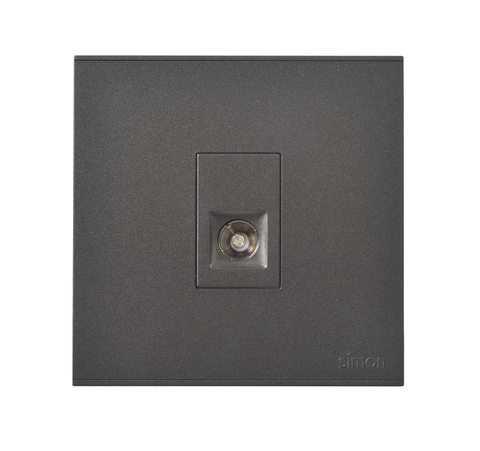 E6- Bộ ổ cắm TV đơn (Grey) Simon 725111-61 màu xám chuẩn vuông