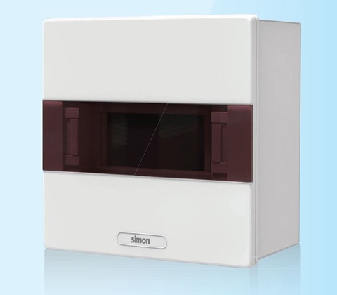 Tủ điện âm tường (tủ aptomat) Simon mặt phẳng, nhựa mờ SET65CS-9AB