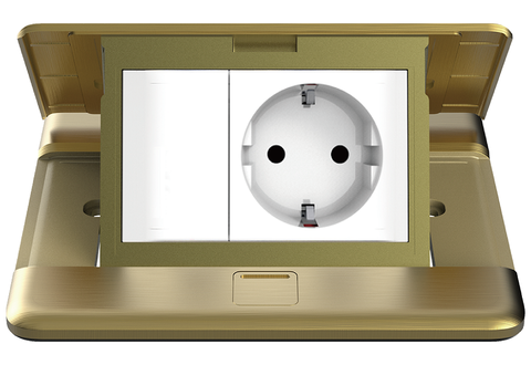 Module Ổ cắm âm sàn Schuko Simon ZD011687 màu vàng