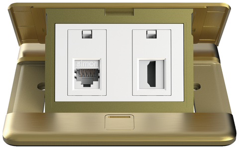 Module Ổ cắm âm sàn Simon ZD015496 Gồm 1 HDMI + Hạt mạng Cat.6 màu vàng