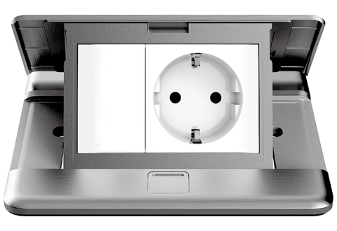 Module ổ cắm âm sàn Schuko Simon ZD021687  màu Bạc